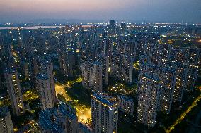 Residential Areas at Night in Nanjing
