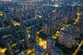 Residential Areas at Night in Nanjing