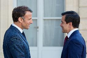 France's President Emmanuel Macron Is Welcoming Ecuador's President Daniel Noboa