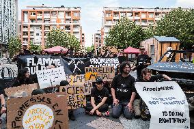 Protest Against ArcelorMittal, 2024 Olympics Partner - Toulouse