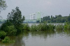 Rhine River Rises Quickly In Cologne After Heavy Rainfall In Saarland