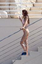 Bella Hadid at Eden Roc Hotel And Aboard Boat - Antibes