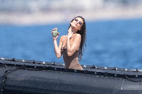 Bella Hadid at Eden Roc Hotel And Aboard Boat - Antibes