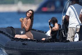 Bella Hadid at Eden Roc Hotel And Aboard Boat - Antibes