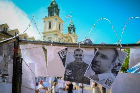 Rally In Support Of Belarusian Prisoners Of Conscience In Warsaw