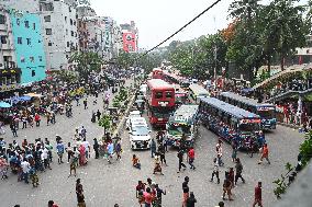 Auto Rickshaw Drivers Protest In Dhaka.