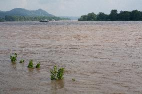 Rhine River Rise  In And Around Bonn After Heavy Rainfall In Saarland