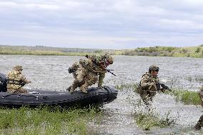 Training by Ukrainian soldiers