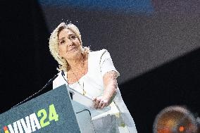 Marine Le Pen Attends Europa Vivia Far-Right Event - Madrid