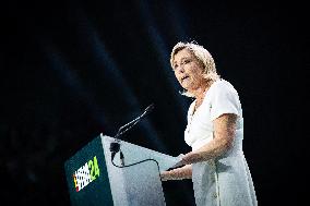 Marine Le Pen Attends Europa Vivia Far-Right Event - Madrid