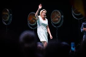Marine Le Pen Attends Europa Vivia Far-Right Event - Madrid