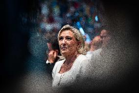 Marine Le Pen Attends Europa Vivia Far-Right Event - Madrid