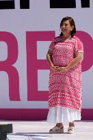 Marea Rosa Rally Supporting Candidate Xochitl Galvez - Mexico