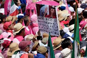 Marea Rosa Rally Supporting Candidate Xochitl Galvez - Mexico