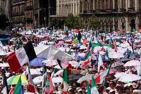 Marea Rosa Rally Supporting Candidate Xochitl Galvez - Mexico