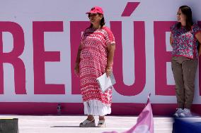 Marea Rosa Rally Supporting Candidate Xochitl Galvez - Mexico