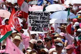 Marea Rosa Rally Supporting Candidate Xochitl Galvez - Mexico