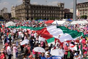 Marea Rosa Rally Supporting Candidate Xochitl Galvez - Mexico