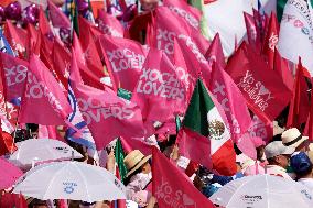 Marea Rosa Rally Supporting Candidate Xochitl Galvez - Mexico