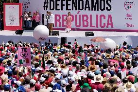 Marea Rosa Rally Supporting Candidate Xochitl Galvez - Mexico
