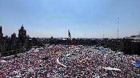 Marea Rosa Rally Supporting Candidate Xochitl Galvez - Mexico