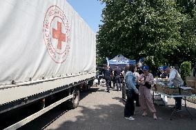 Evacuation centre in Kharkiv