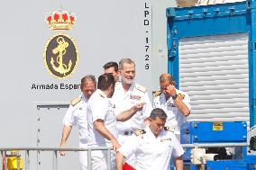 King Felipe Visits Maritime Action Force Headquarters - Spain
