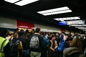 Strike of on Regional Express Network (RER) trains in Paris FA