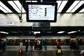 Strike of on Regional Express Network (RER) trains in Paris FA