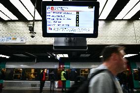 Strike of on Regional Express Network (RER) trains in Paris FA