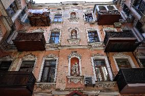 Courtyards in historic center of Odesa