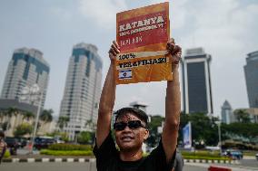 Protest Calling For The Boycott Of Israeli Affiliate Products In Indonesia