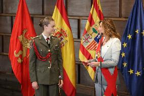 Princess Leonor Receives Medal of the Cortes de Aragon - Zaragoza