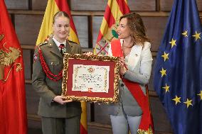 Princess Leonor Receives Medal of the Cortes de Aragon - Zaragoza