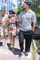 Cannes - Nabilla Benattia And Thomas Vergara Walk The Croisette