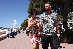 Cannes - Nabilla Benattia And Thomas Vergara Walk The Croisette