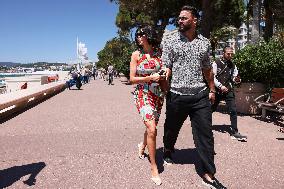 Cannes - Nabilla Benattia And Thomas Vergara Walk The Croisette