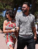 Cannes - Nabilla Benattia And Thomas Vergara Walk The Croisette