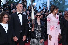 Cannes Olympic Flame On The Red Capet DB