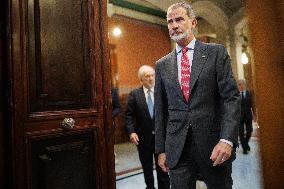 King Felipe At Royal Spanish Academy - Madrid