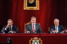 King Felipe At Royal Spanish Academy - Madrid