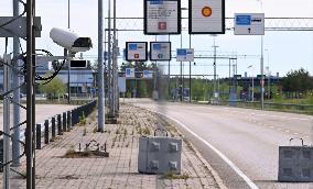 Closed Vaalimaa border check point between Finland and Russia