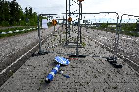 Closed Vaalimaa border check point between Finland and Russia
