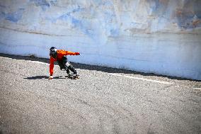 Extreme Skateboard Descent From Col D Izoard - France