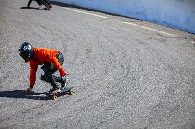 Extreme Skateboard Descent From Col D Izoard - France