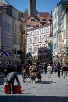 Tourists in Tallinn Old Town