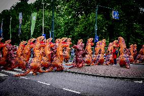 World Biodiversity Day Protest In Dinosaur Costumes - The Hague