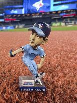 Baseball: Blue Jays pitcher Kikuchi's bobblehead doll