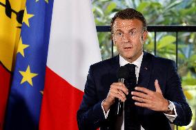 Emmanuel Macron on visit in New Caledonia