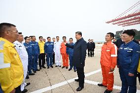 CHINA-SHANDONG-RIZHAO-XI JINPING-INSPECTION (CN)